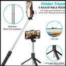 Selfie Stick with Bluetooth 5 Feet Height - Black Related