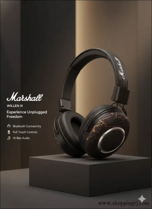 Marshall Willan 3 Bluetooth Headphone- 100 Hour Backup-clear Hd Sound- Full Touch Control - Premium - Bluetooth