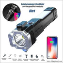 8 in 1 Portable Rechargeable Torch LED Flashlight - Black / 1 PC - Torches