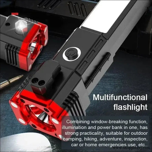 8 in 1 Portable Rechargeable Torch LED Flashlight - Black / 1 PC - Torches
