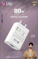 U&i 80w 3519 Flash Charge Charger | 80w Travel Adapter - White - Charger