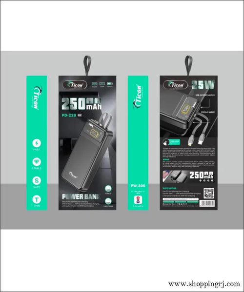 Ticon 25000 Mah Power Bank Pd-220 - Bank