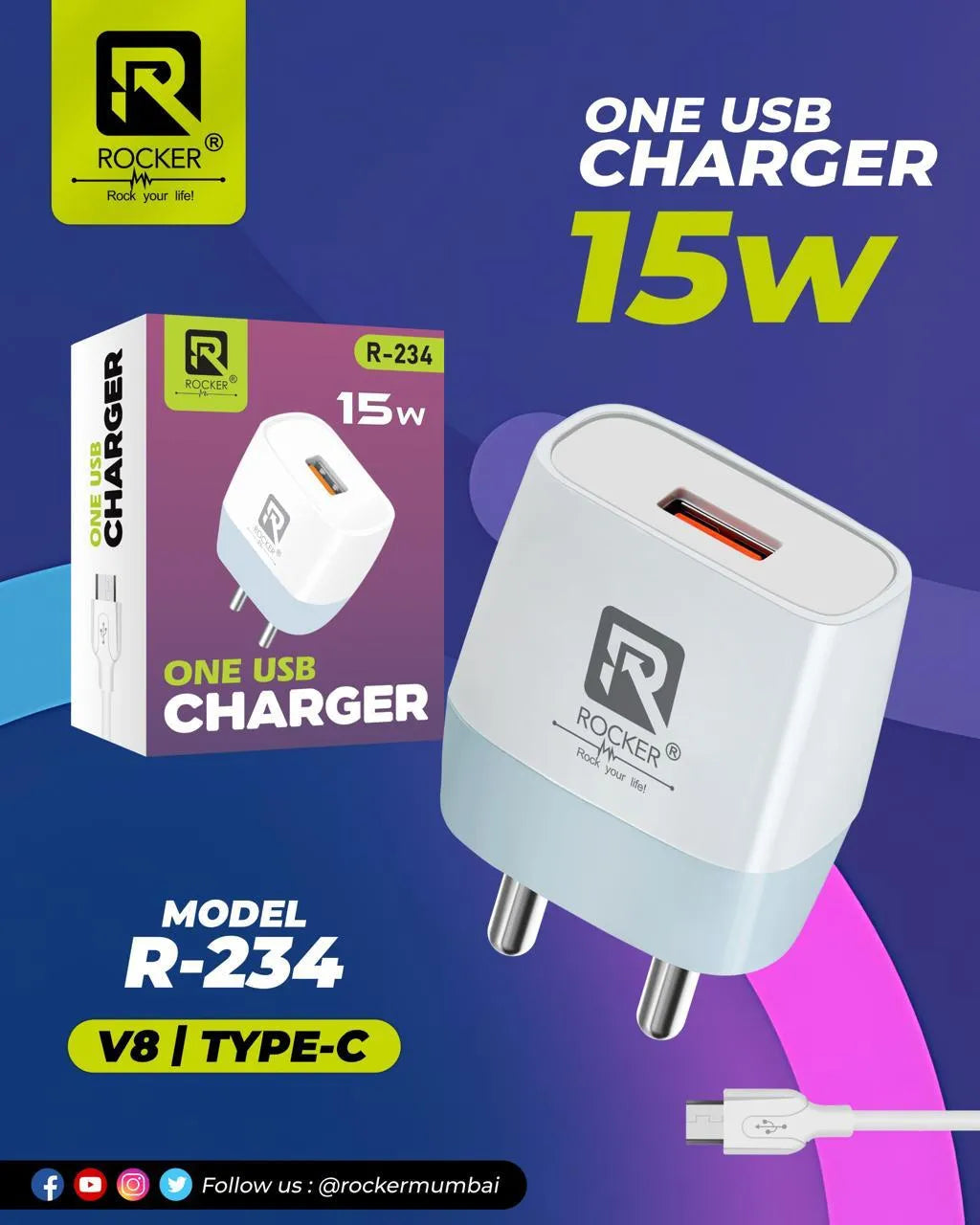 Rockers 15watt mobile charger