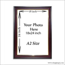 A2 Size - 18×24 Inch Frame with Photo Print (Brown) Photo Frame
