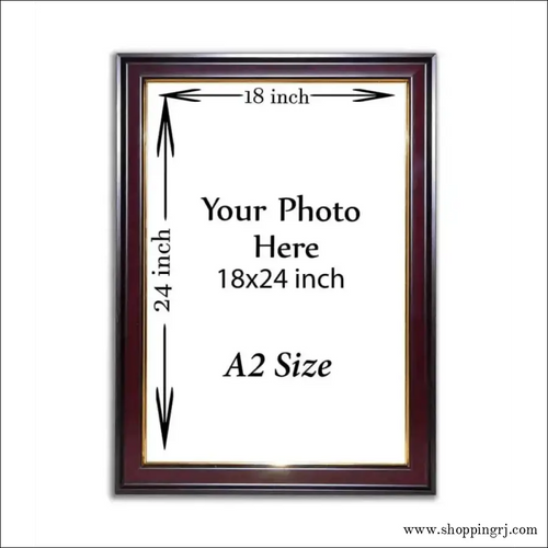 A2 Size - 18×24 Inch Frame with Photo Print (Brown) Photo Frame