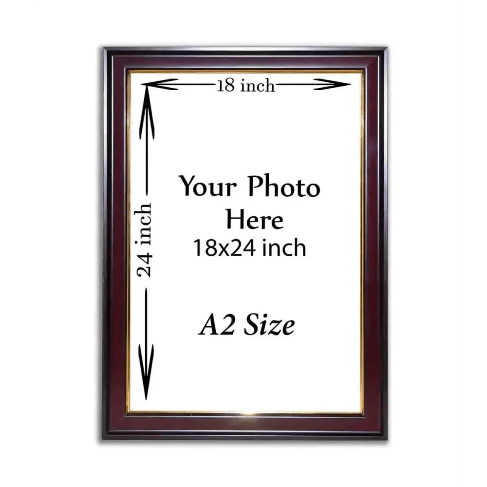 A2 Size - 18×24 inch Frame With Photo Print ( Brown Frame ) - photo frame - customize giftPhoto framesphoto frame