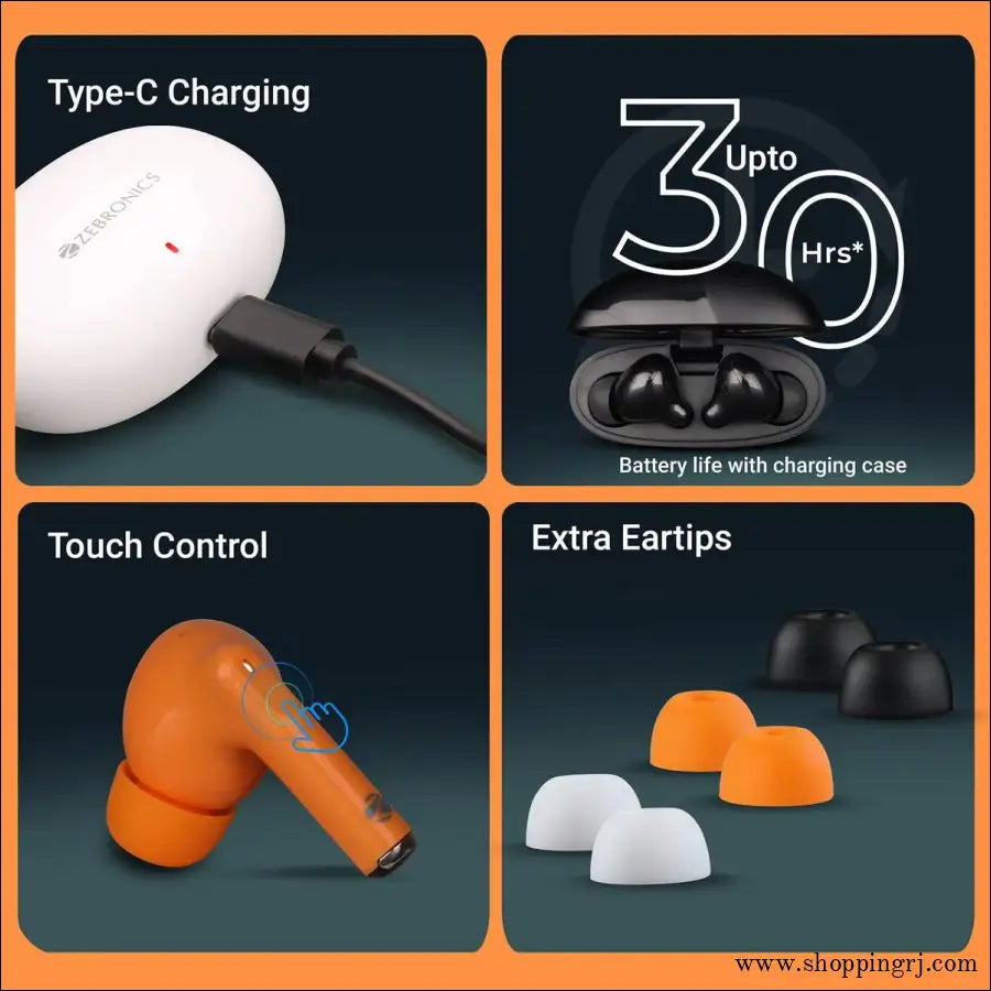 Zeb Pods 121 - V5.4 Tws Earbuds with 30h Enc,gaming Mode (upto 50ms) - Earbuds