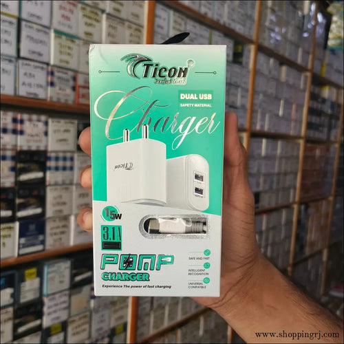 Amp 15W Dual USB Ticon Mobile Charger for Efficient Charging - charger