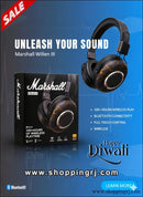 Marshall Willan 3 Bluetooth Headphone- 100 Hour Backup-clear Hd Sound- Full Touch Control - Premium - Bluetooth
