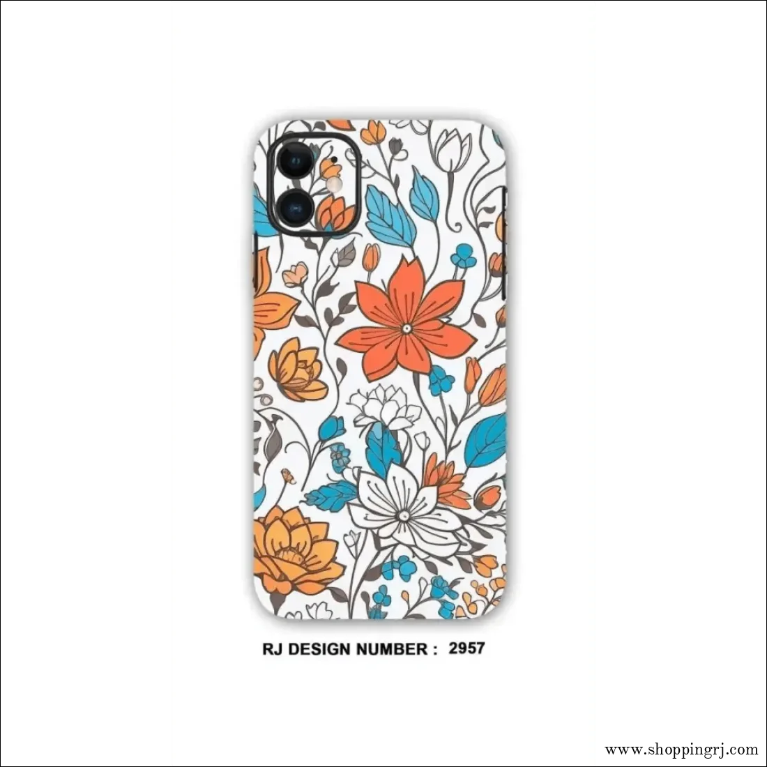 COLLAGE MOBILE SKIN| Orange Flowers - Mobile skins - COLLAGE SKINMobile skinsGIRLS SKINS