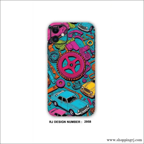 COLLAGE MOBILE SKIN| Retro Style gears - Mobile skins - COLLAGE SKINMobile's back stickerMobile skins