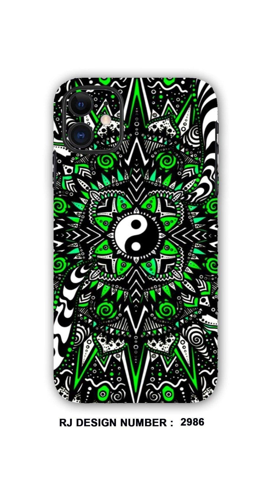 COLLAGE MOBILE SKIN| Yin Yang Peace Symbol GREEN