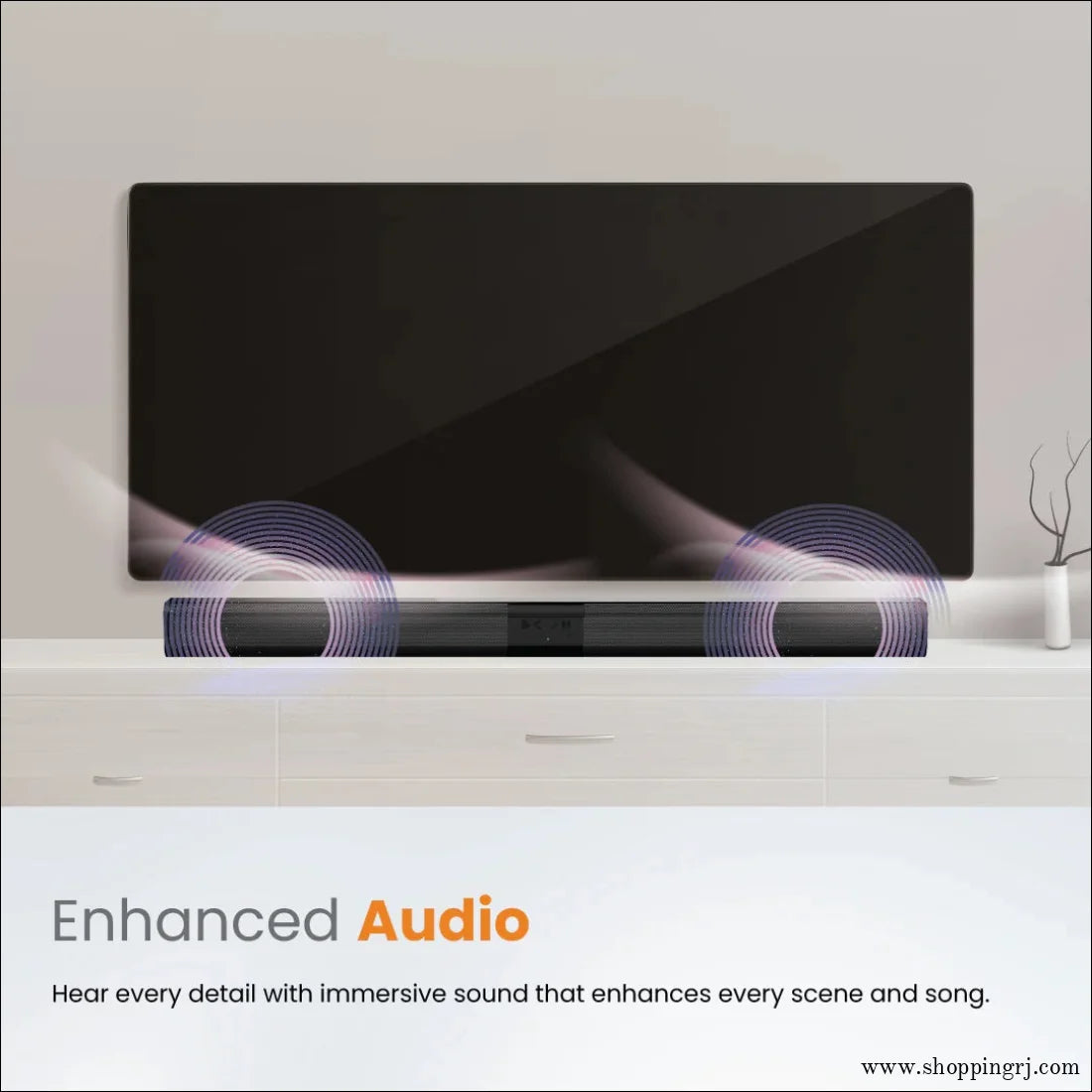 JUST CORSECA Sound Shack JST608 Soundbar | 20W | Wireless| Bluetooth USB AUX | Immersive Home Theater Audio - Bluetooth