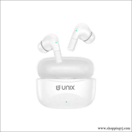 Unix Airbuds Z3 Brizo – 48hr Playtime Enc High Bass Bt 5.4 True Wireless Earbuds with Free Silicone Case - White