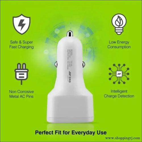 ERD FAST CAR CHARGER DUAL USB, CC - 42 20W - Car charger - car chargerRJ mobiles and accessories ThoothukudiNew arrivel