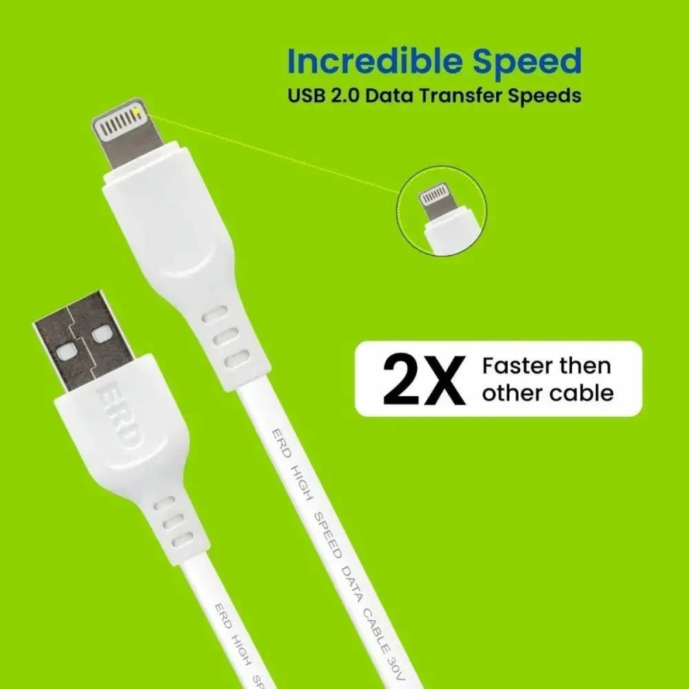 ERD Mobile Charger with Lightning cable (iphone) Detachable Cable (White) - charger - chargerNew arrivelchargers