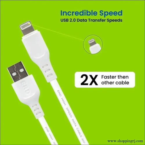 ERD Mobile Charger with Lightning cable (iphone) Detachable Cable (White) - charger - chargerNew arrivelchargers