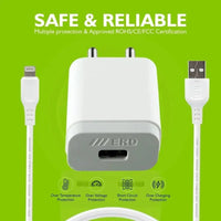 ERD Mobile Charger with Lightning cable (iphone) Detachable Cable (White) - charger - chargerNew arrivelchargers