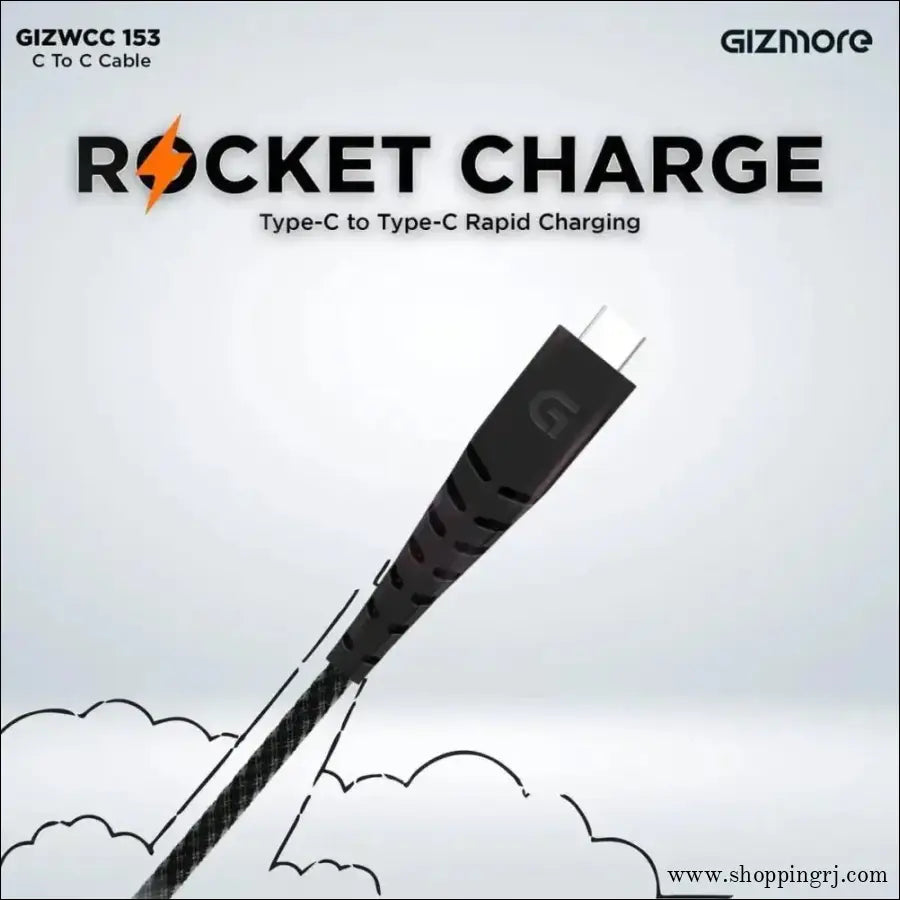Gizmore WCC153 Type C to Type C charging cable, fast data transfer