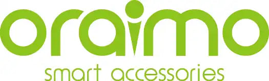 Green text logo for ’oraimo smart accessories’ with a circular dot above the letter i.