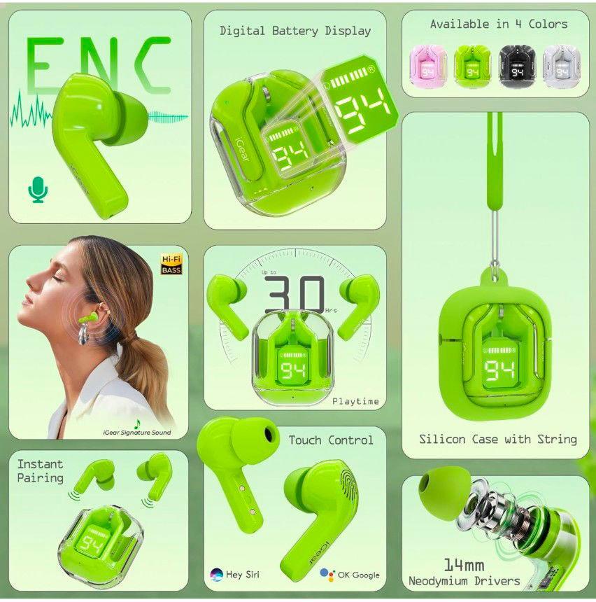 GREEN ultra pods Wireless Bluetooth Earbuds - Shopping RJ 