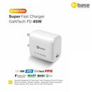 in Base Ether P451 45 W Fast Charger (Type C to Type C Cable, - 45watts chargerinbase brandchargers