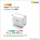 in Base Ether P451 45 W Fast Charger (Type C to Type C Cable, - 45watts chargerinbase brandchargers