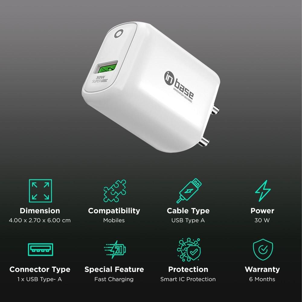 in base Ether SV301 30W SuperVOOC Charger (Adapter Only, White)