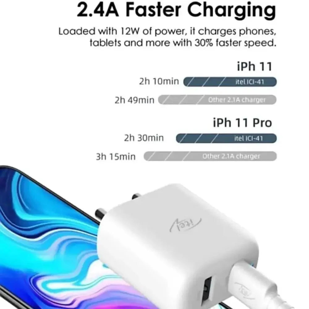 Itel 2.4 Amp Fast Charger With 6 Month guarantee - charger - chargerNew arrivalchargers