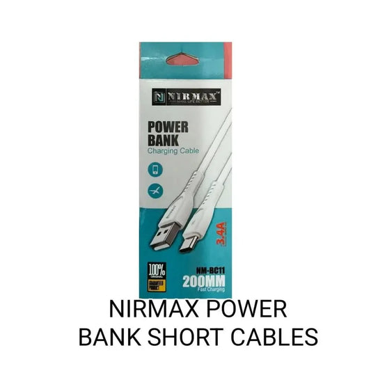 Nirmax Power Bank short cables 200mm Type B AND Type C - Cable - CableRJ mobiles and accessories Thoothukudipower bank cables