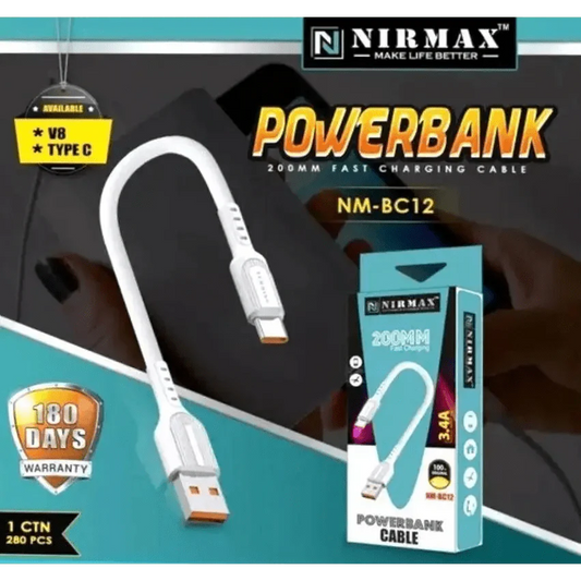 Nirmax Power Bank short cables 200mm Type B AND Type C - Cable - CableRJ mobiles and accessories Thoothukudipower bank cables