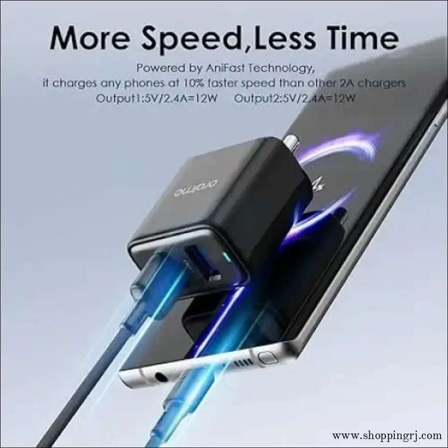 Oraimo Charger, Dual Port Fast Charger 5V/2.4A Fast Charging Adapter with Type B (V8)cable - charger - chargermobile chargerchargers