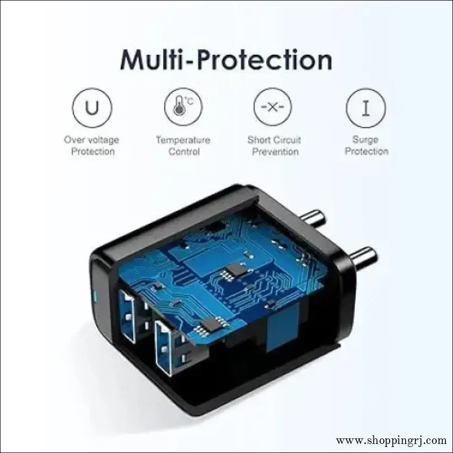 Oraimo Charger, Dual Port Fast Charger 5V/2.4A Fast Charging Adapter with Type B (V8)cable - charger - chargermobile chargerchargers