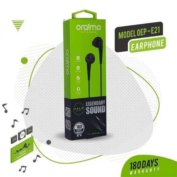 Oraimo E21 இயர்போன்கள் 6 மாத வாரண்டி