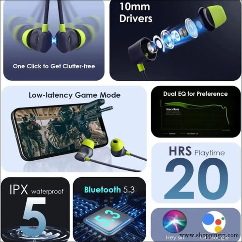 Oraimo Shark 4 Bluetooth Neckband - neckband - neckbandRJ mobiles and accessories ThoothukudiNew arrivel