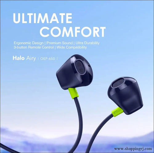Oraimo Type-C Earphone Halo Airy OEP-650 - Black - Earphone