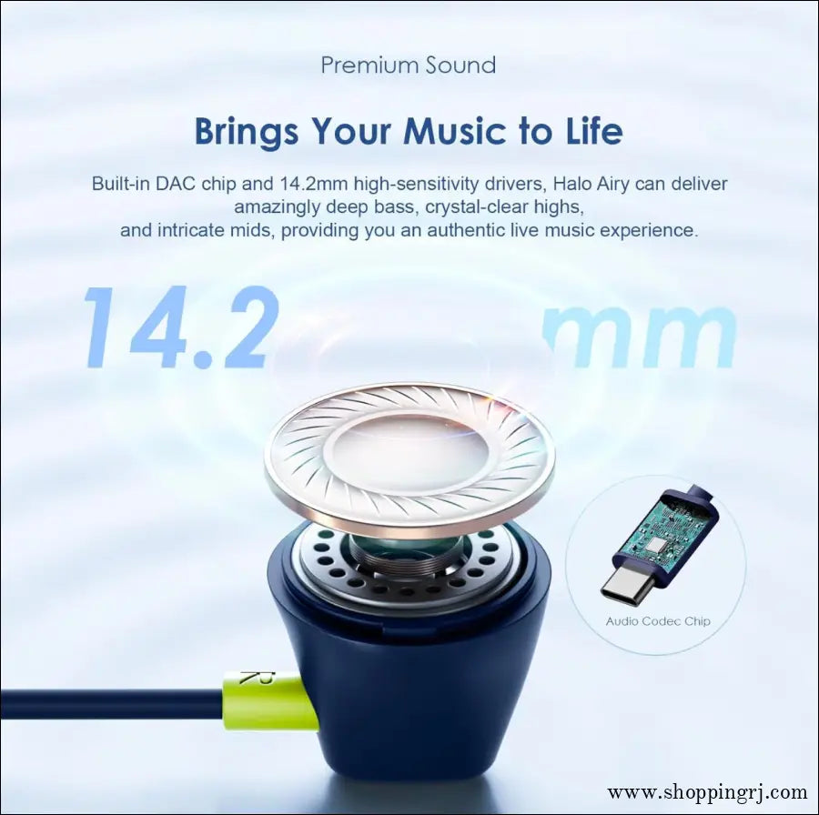 Oraimo Type-C Earphone Halo Airy OEP-650 - Black - Earphone