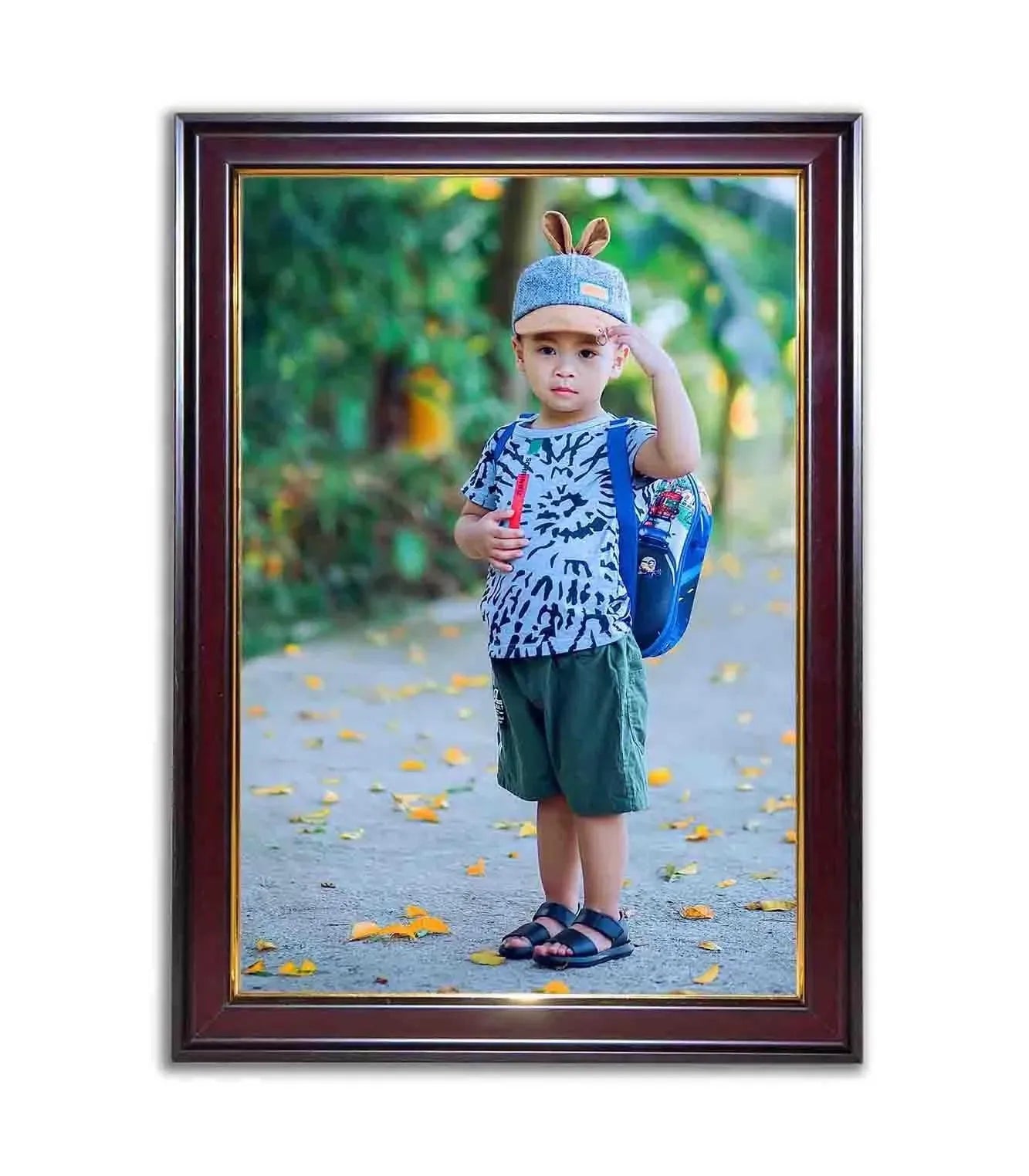 A2 Size - 18×24 inch Frame With Photo Print ( Brown Frame )