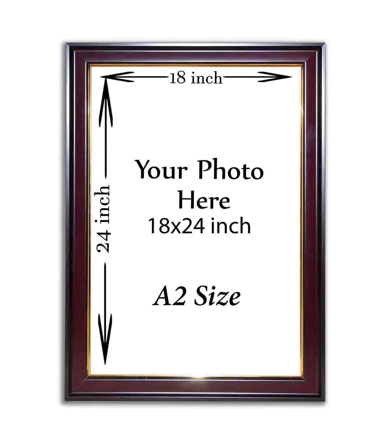 A2 Size - 18×24 inch Frame With Photo Print ( Brown Frame )