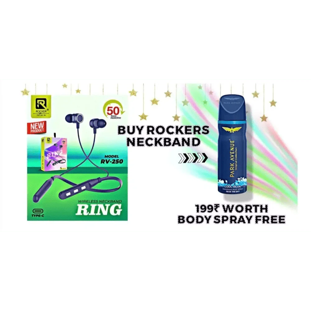 Rockers RV - 250 wireless neckband - neckband - combo OfferRJ mobiles and accessories Thoothukudineckband