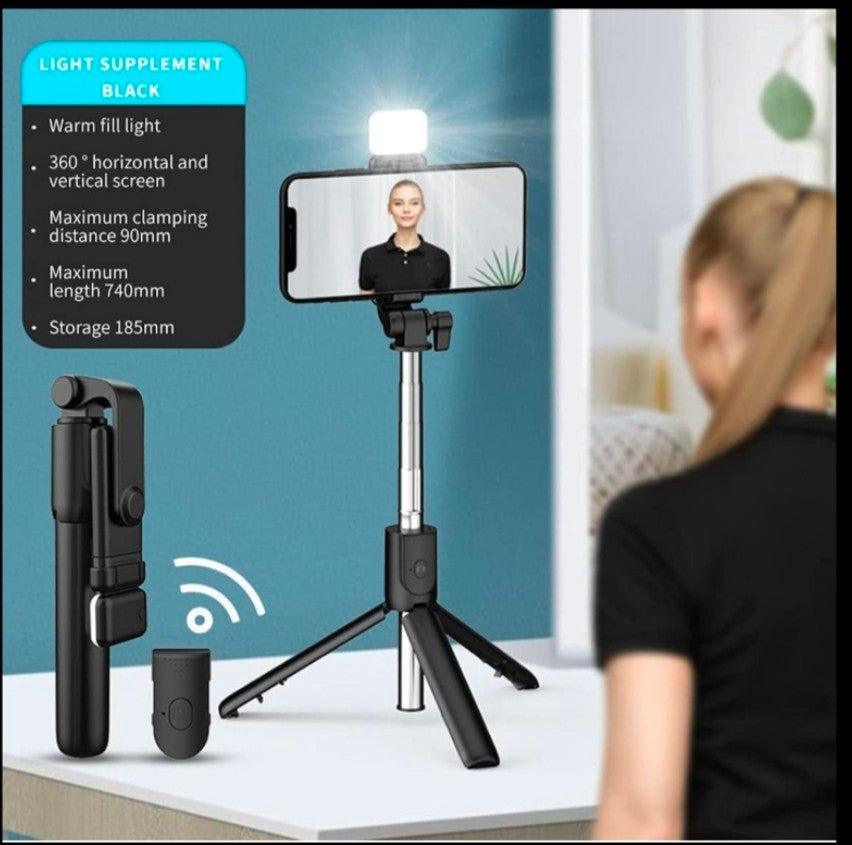 Selfie stick with bluetooth 5 feet height - Shopping RJ 