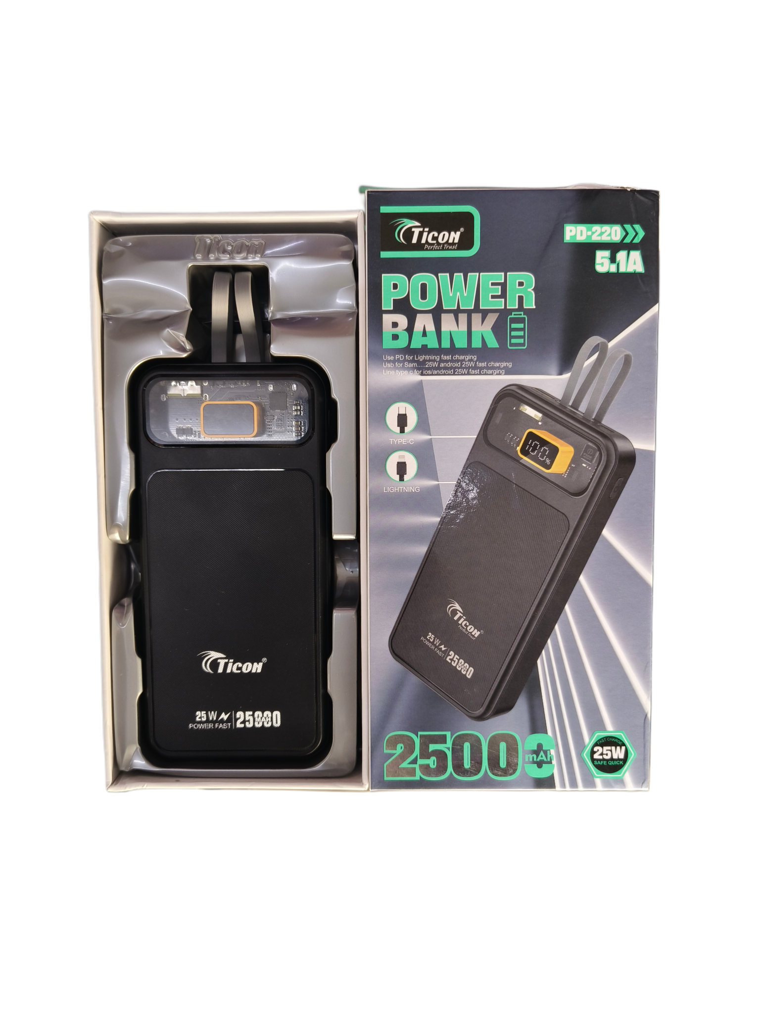 Ticon 25000 mah Power Bank PD-220 - Power bank