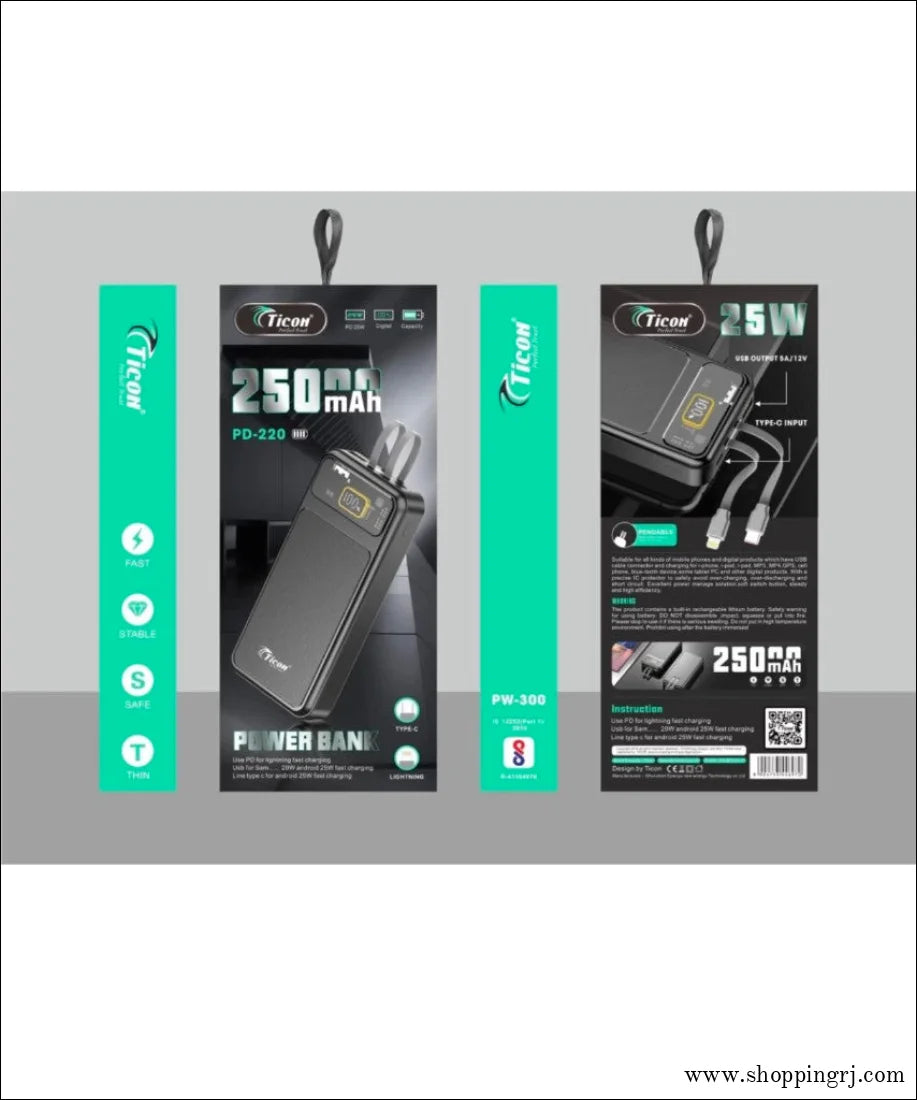 Ticon 25000 mah Power Bank PD-220 - Power bank