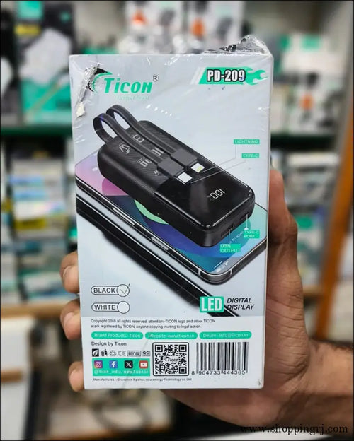 Ticon PD-209 Power Bank – High-Capacity 30W QUICK Fast Charging - Power bank
