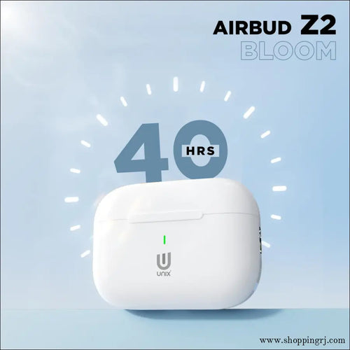 Unix Airbuds Z2 Bloom – ANC True Wireless Earbuds with 40Hr Playtime - White - Earbuds