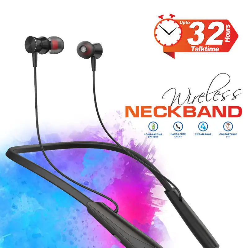 Unix UX-HP50 Universe Wireless Neckband | Up to 32-Hour Talk Time - neckband