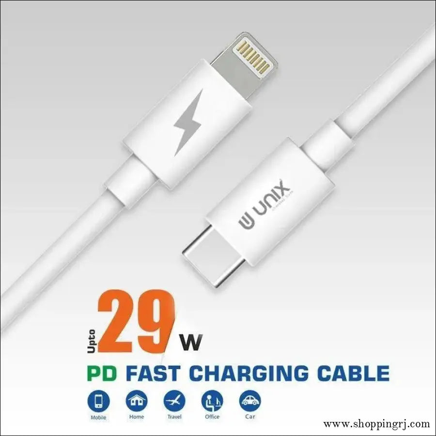 Unix UX - PD29 Fast Charging Data Cable Type - C to Lightning - cablelighting cablecharging cable