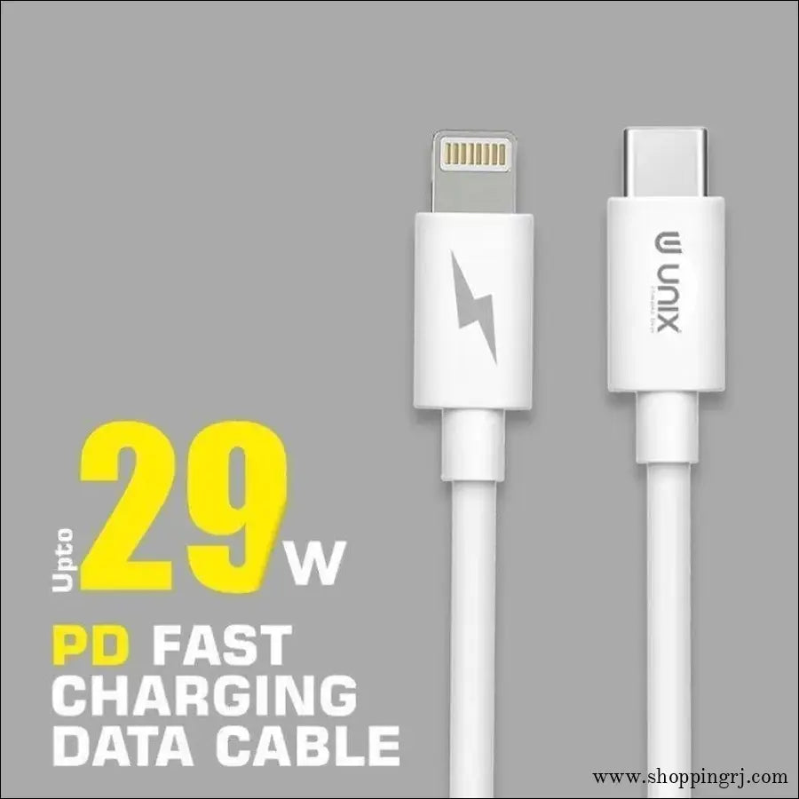 Unix UX - PD29 Fast Charging Data Cable Type - C to Lightning - cablelighting cablecharging cable