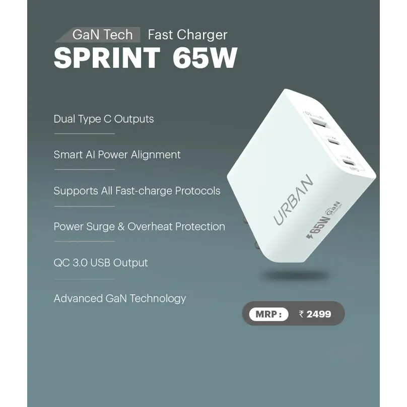 URBAN Sprint 65 Fast Charger With GaN Tech - charger