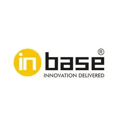 Yellow and black ’inbase’ company logo with the tagline ’INNOVATION DELIVERED’